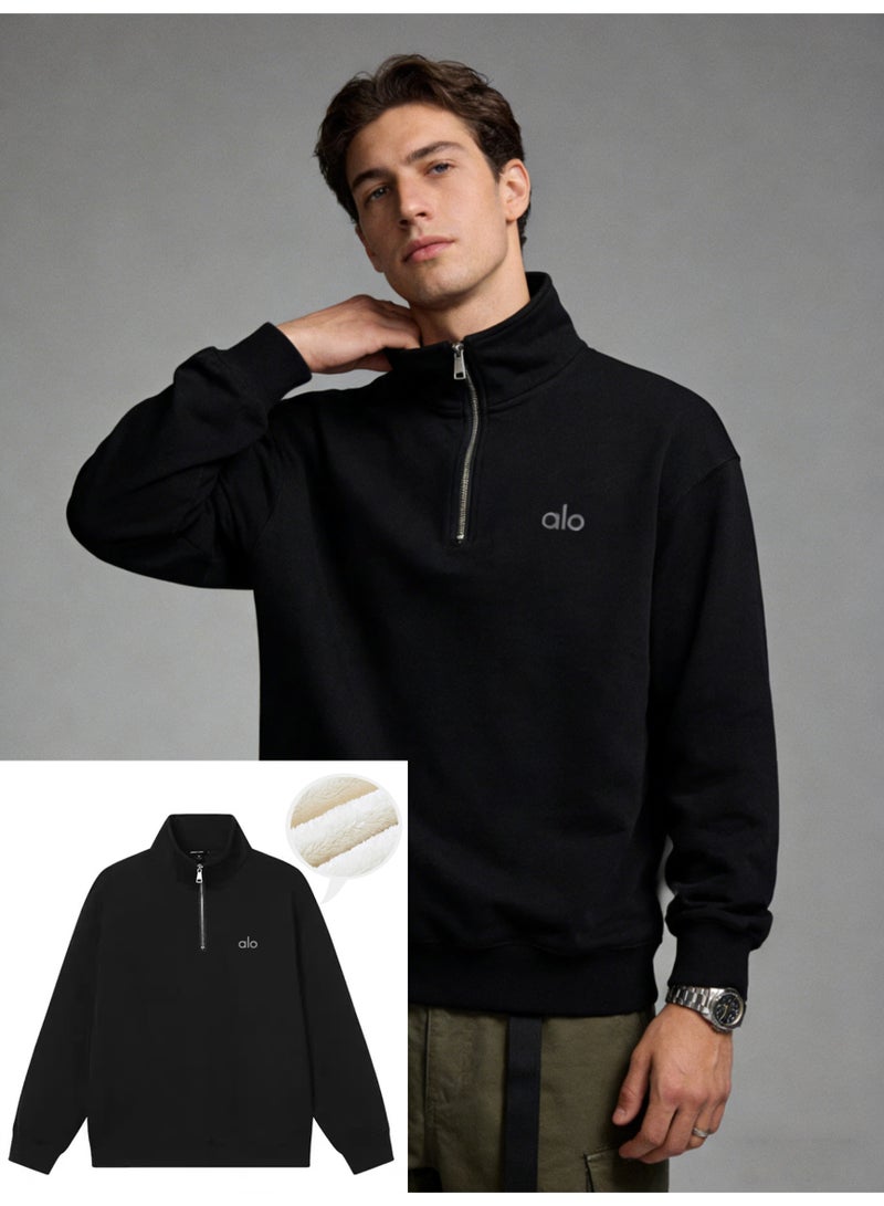 Alo casual loose velvet padded warm sweatshirt - Image 1